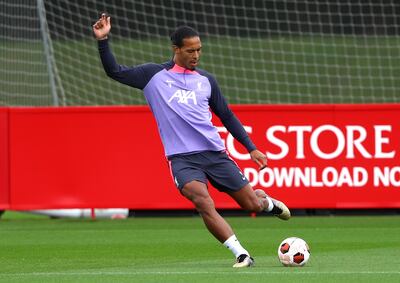 Liverpool's Virgil van Dijk during a training session. PA