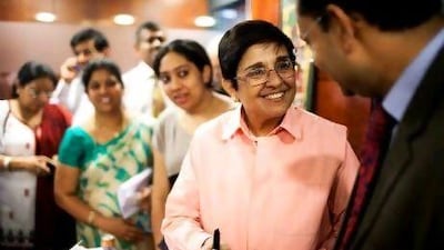 Dr Kiran Bedi, Indian social activist and retired Indian Police Service officer, after speaking about Indian corruption to Dubai expatriates.
