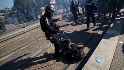 Police and activists clash in Strasbourg. Reuters