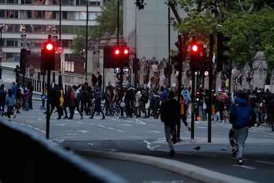 Clashes broke out in London for the second day in a row on Sunday. AP