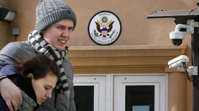 Russian authorities have not yet announced any response measures after 60 Russian diplomats were expelled from the US in solidarity with Britain on the Skripal poisoning case. EPA/YURI KOCHETKOV