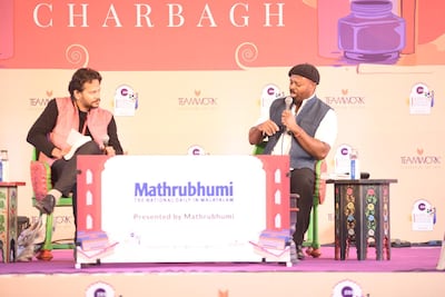 Author Ben Okri at this year's Jaipur Literature Festival. Courtesy Jaipur Literature Festival
