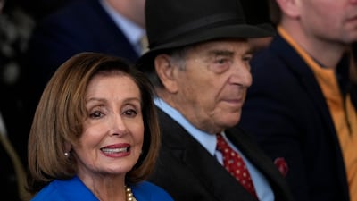 Nancy Pelosi and her husband Paul Pelosi at the White House in Washington. AP