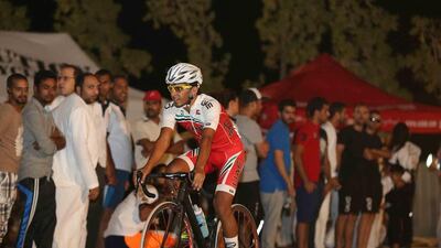 Cycling in the UAE has reached another milestone, with the hosting of the First Emirati Cycle Challenge at Al Wathba Cycle Track in Abu Dhabi. Courtesy Sultan Hazza Al Darmaki Stables