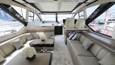 The impressive Azimut Yacht S 7 affords seafarers plenty of comfort when on the waters. Pawan Singh / The National