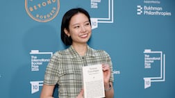 Lin King, translator of Yang Shuang-zi's 'Taiwan Travelogue,' poses at the 2026 International Booker Prize at the Tate Modern, in London, Britain, on May 19. EPA