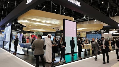 Visitors at the Arada stand on the first day of Cityscape Global.