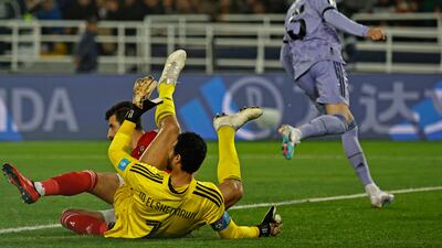 Real Madrid's Uruguayan midfielder Federico Valverde celebrates scoring his team's second goal. AFP