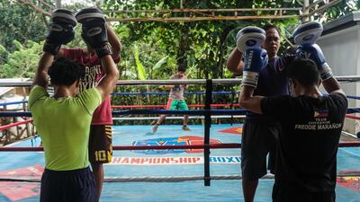 Filipino boxers train in Cavite province, on the southern shores of Manila Bay, in boxing-obsessed Philippines. AFP