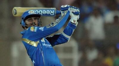 File picture of Harbhajan Singh who scored the winning runs for Mumbai Indians to go with his three wickets earlier. Pal Pillai / Getty Images