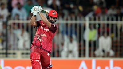 Sindhis batsman Anton Devcich in action against Kerala Knights in the T10 League in Sharjah on Thursday.