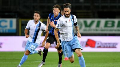 Luis Albertoi Lazio in action against Atalanta. Getty Images