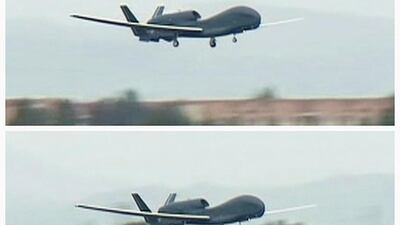 FILE PHOTO: This combination photo shows a U.S. military Global Hawk drone taking off from Sigonella NATO Airbase in the southern Italian island of Sicily March 20, 2011, in this still image taken from video. REUTERS/REUTERS TV/File Photo