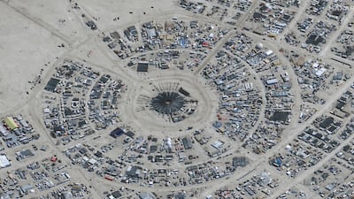 A view of the annual Burning Man festival, as seen from a satellite. AFP