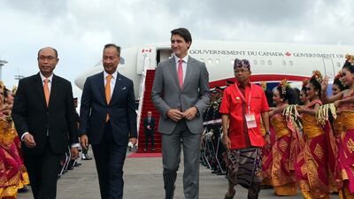 Canada's Prime Minister Justin Trudeau arrives. AFP