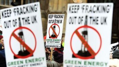 Opposition to fracking has been strong in the UK. AP
