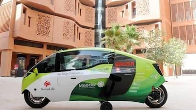 Zerotracer, a zero-emission electric motorcycle, visits Masdar City as part of its Middle East tour.