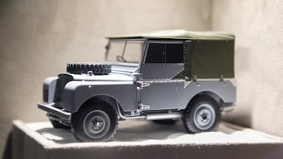 Model of a jeep displayed at The Dubai Roads and Transport Authority (RTA) Transport Museum. Reem Mohammed / The National