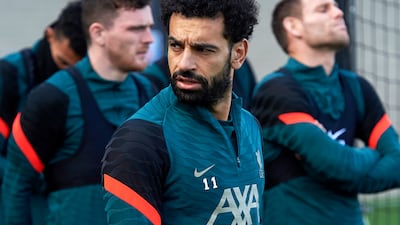 Liverpool attacker Mohamed Salah during training ahead of their Premier League match with Watford. Getty