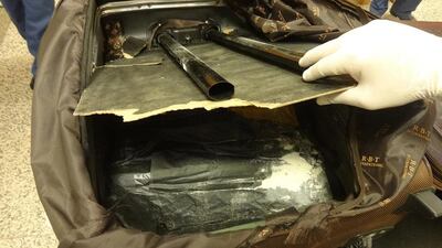 Dubai Customs thwarted a bid to smuggle 6 kilos of heroin and 46 grams of opium at the airport. Courtesy Dubai Customs
