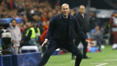 Real Madrid's French coach Zinedine Zidane during the 1-0 win at Galatasaray in Istanbul. AFP