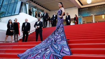 The crystal-covered gown was initially designed for a Swarovski exhibition. AFP