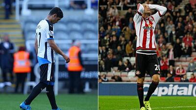 Newcastle United are 19th in the Premier League table and Sunderland are bottom at 20th, both with just two points. (Mark Runnacles / Getty Images and Ed Sykes / Action Images / Reuters)