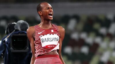 Essa Mutaz Barshim of Qatar shared the men's high jump gold medal with Gianmarco Tamberi of Italy.