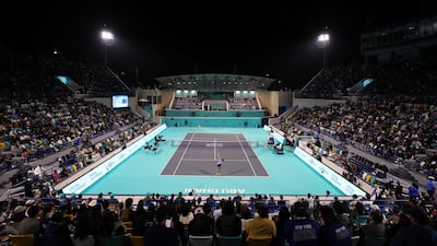 The court lit up at the Mubadala Abu Dhabi Open.