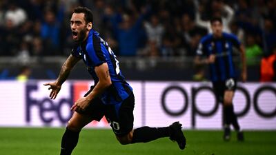 RM Hakan Calhanoglu (Inter Milan). Taking up a deeper than usual position against Barcelona, Calhanoglu showed that, however far from goal, he’s still a threat. Had tested Marc-Andre ter Stegen from huge distance before another long shot, precisely struck, gave Inter a crucial 1-0 win. AFP