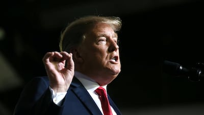 Donald Trump speaks during a rally in El Paso. Reuters