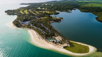The One&Only Le Saint Geran resort from the air. One&Only Le Saint Geran
