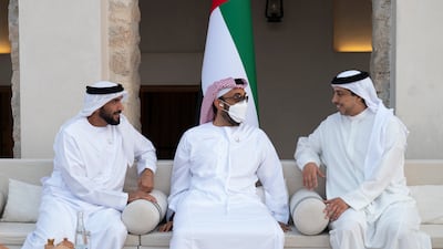 Sheikh Nahyan bin Zayed, chairman of the board of trustees of Zayed bin Sultan Al Nahyan Charitable and Humanitarian Foundation, Sheikh Tahnoon bin Zayed, National Security Adviser, and Sheikh Mansour bin Zayed, Deputy Prime Minister and Minister of Presidential Affairs, attend the group wedding.