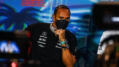 Lewis Hamilton attends the press conference for the Miami Formula One Grand Prix. AFP