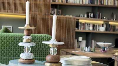 The Wax and Fire candle stands are from the Dubai edition of Sarieddine's Damascus Revisited series. Ruel Pableo for The National