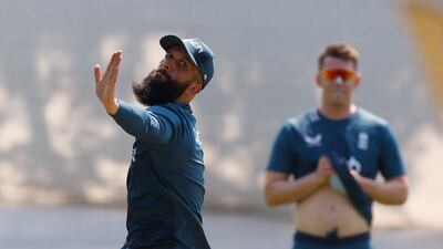 Moeen Ali bowls during England's practice session. Reuters