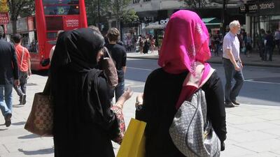 Emiratis on holiday in the UK shopping in London’s Oxford Street. Stephen Lock for The National