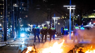 Hundreds of demonstrators gathered on Coolsingel earlier that evening because they disagree with the 2G policy. EPA