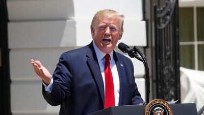 President Donald Trump has repeatedly used racist rhetoric during his career as a politician. AP Photo