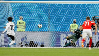 Match 17: Mohamed Salah for Egypt against Russia. AP