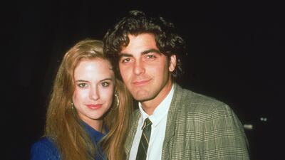 American actors George Clooney and Kelly Preston, in 1985. Getty Images