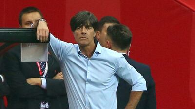 Germany coach Joachim Loew observes his side during their loss to Poland in Euro 2016 qualifying on Saturday in Warsaw. Alexander Hassenstein / Bongarts / Getty Images / October 11, 2014