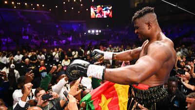 Francis Ngannou takes in the applause from the crowd after his fight with Tyson Fury. Getty