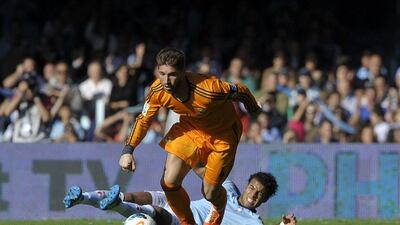 Real Madrid defender Sergio Ramos during Sunday's loss to Celta Vigo. Miguel Riopa / AFP / May 11, 2014
