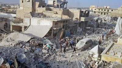 The Syrian conflict, which has killed hundreds of thousands of people and displaced millions, will soon enter its eighth year. Local Council of Atareb City / AP