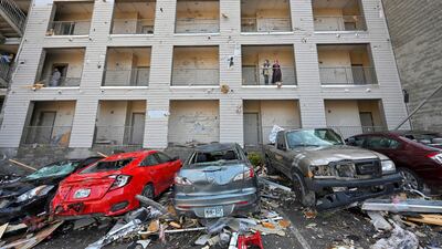 Damage to the Amplify Apartments building is seen after a tornado hit eastern Nashville, Tennessee, US. Reuters
