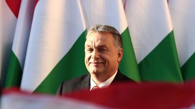 Hungarian Prime Minister Viktor Orban attends the last campaign event of his Fidesz party in the town of Szekesfehervar on April 6, 2018. Ferenc Isza / AFP