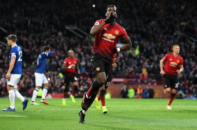 Paul Pogba, centre, and Anthony Martial scored for Manchester United on Sunday night to justify their club's spending. Getty Images