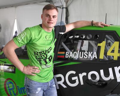 Rokas Baciuska is making his debut in the FIA World Rallycross Championship. Victor Besa / The National
