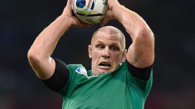 Former Ireland and British and Irish Lions captain Paul O'Connell has been forced to retire with immediate effect due to injury, he announced on February 9, 2016.. / AFP / MARTIN BUREAU
